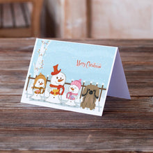Load image into Gallery viewer, Merry Christmas Carolers Pekingese Tan Greeting Cards -  Blank Note Cards – 8-Pack of Artist-Designed Cards with Envelopes