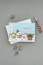 Load image into Gallery viewer, Merry Christmas Carolers Pekingese Tan Greeting Cards -  Blank Note Cards – 8-Pack of Artist-Designed Cards with Envelopes