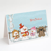 Load image into Gallery viewer, Merry Christmas Carolers Pekingese Tan Greeting Cards -  Blank Note Cards – 8-Pack of Artist-Designed Cards with Envelopes