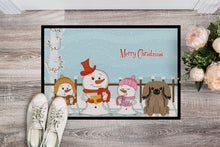 Load image into Gallery viewer, Merry Christmas Carolers Pekingnese Tan Doormat - 24x36 Decorative Floor Mat – Indoor/Outdoor Rug with Artistic Flair BB2433JMAT