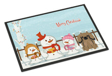 Load image into Gallery viewer, Merry Christmas Carolers Pekingnese Tan Doormat - 24x36 Decorative Floor Mat – Indoor/Outdoor Rug with Artistic Flair BB2433JMAT