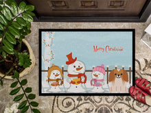 Load image into Gallery viewer, Merry Christmas Carolers Pekingnese Red White Doormat - 24x36 Decorative Floor Mat – Indoor/Outdoor Rug with Artistic Flair BB2434JMAT