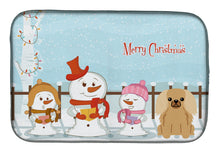 Load image into Gallery viewer, Merry Christmas Carolers Pekingnese Fawn Sable Dish Drying Mat – Absorbent, Artistic Kitchen Essentials BB2435DDM