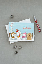 Load image into Gallery viewer, Merry Christmas Carolers Pekingese Fawn Sable Greeting Cards -  Blank Note Cards – 8-Pack of Artist-Designed Cards with Envelopes