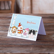 Load image into Gallery viewer, Merry Christmas Carolers Pekingese Black White Greeting Cards -  Blank Note Cards – 8-Pack of Artist-Designed Cards with Envelopes