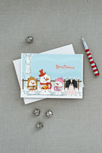 Load image into Gallery viewer, Merry Christmas Carolers Pekingese Black White Greeting Cards -  Blank Note Cards – 8-Pack of Artist-Designed Cards with Envelopes