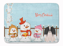 Load image into Gallery viewer, Merry Christmas Carolers Pekingnese Black White Machine Washable Memory Foam Mat BB2436RUG
