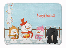 Load image into Gallery viewer, Merry Christmas Carolers Pekingnese Black Machine Washable Memory Foam Mat BB2438RUG