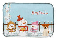 Load image into Gallery viewer, Merry Christmas Carolers Jack Russell Terrier Dish Drying Mat – Absorbent, Artistic Kitchen Essentials BB2439DDM
