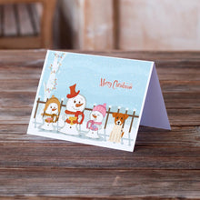 Load image into Gallery viewer, Merry Christmas Carolers Jack Russell Terrier Greeting Cards -  Blank Note Cards – 8-Pack of Artist-Designed Cards with Envelopes