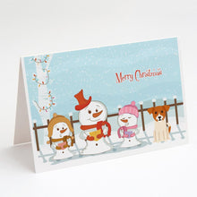 Load image into Gallery viewer, Merry Christmas Carolers Jack Russell Terrier Greeting Cards -  Blank Note Cards – 8-Pack of Artist-Designed Cards with Envelopes