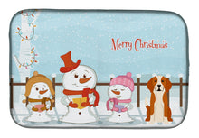 Load image into Gallery viewer, Merry Christmas Carolers English Foxhound Dish Drying Mat – Absorbent, Artistic Kitchen Essentials BB2441DDM