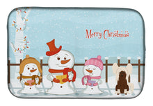 Load image into Gallery viewer, Merry Christmas Carolers Chinese Crested Cream Dish Drying Mat – Absorbent, Artistic Kitchen Essentials BB2444DDM