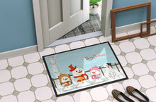 Load image into Gallery viewer, Merry Christmas Carolers White Boxer Cooper Doormat - 24x36 Decorative Floor Mat – Indoor/Outdoor Rug with Artistic Flair BB2445JMAT