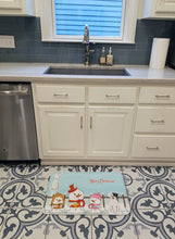 Load image into Gallery viewer, Merry Christmas Carolers White Boxer Cooper Machine Washable Memory Foam Mat BB2445RUG