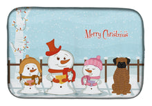 Load image into Gallery viewer, Merry Christmas Carolers Brindle Boxer Dish Drying Mat – Absorbent, Artistic Kitchen Essentials BB2448DDM