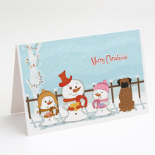 Load image into Gallery viewer, Merry Christmas Carolers Brindle Boxer Greeting Cards -  Blank Note Cards – 8-Pack of Artist-Designed Cards with Envelopes