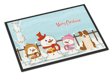 Load image into Gallery viewer, Merry Christmas Carolers Border Collie Red White Doormat - 24x36 Decorative Floor Mat – Indoor/Outdoor Rug with Artistic Flair BB2450JMAT