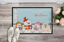Load image into Gallery viewer, Merry Christmas Carolers English Bulldog White Doormat - 24x36 Decorative Floor Mat – Indoor/Outdoor Rug with Artistic Flair BB2454JMAT
