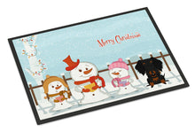 Load image into Gallery viewer, Merry Christmas Carolers Wire Haired Dachshund Black Tan Doormat - 24x36 Decorative Floor Mat – Indoor/Outdoor Rug with Artistic Flair BB2458JMAT