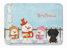 Load image into Gallery viewer, Merry Christmas Carolers Wire Haired Dachshund Black Tan Machine Washable Memory Foam Mat BB2458RUG