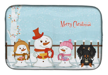 Load image into Gallery viewer, Merry Christmas Carolers Wire Haired Dachshund Dapple Dish Drying Mat – Absorbent, Artistic Kitchen Essentials BB2459DDM