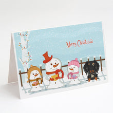 Load image into Gallery viewer, Merry Christmas Carolers Wire Haired Dachshund Dapple Greeting Cards -  Blank Note Cards – 8-Pack of Artist-Designed Cards with Envelopes