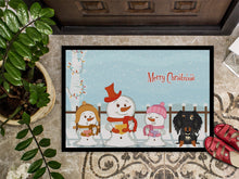 Load image into Gallery viewer, Merry Christmas Carolers Wire Haired Dachshund Dapple Doormat - 24x36 Decorative Floor Mat – Indoor/Outdoor Rug with Artistic Flair BB2459JMAT