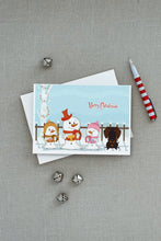 Load image into Gallery viewer, Merry Christmas Carolers Wire Haired Dachshund Chocolate Greeting Cards -  Blank Note Cards – 8-Pack of Artist-Designed Cards with Envelopes