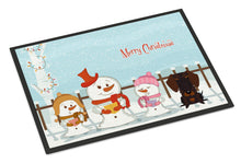 Load image into Gallery viewer, Merry Christmas Carolers Wire Haired Dachshund Chocolate Doormat - 24x36 Decorative Floor Mat – Indoor/Outdoor Rug with Artistic Flair BB2460JMAT