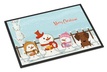 Load image into Gallery viewer, Merry Christmas Carolers Dachshund Red Brown Doormat - 24x36 Decorative Floor Mat – Indoor/Outdoor Rug with Artistic Flair BB2461JMAT