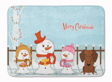 Load image into Gallery viewer, Merry Christmas Carolers Dachshund Red Brown Machine Washable Memory Foam Mat BB2461RUG