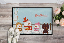 Load image into Gallery viewer, Merry Christmas Carolers Dachshund Chocolate Doormat - 24x36 Decorative Floor Mat – Indoor/Outdoor Rug with Artistic Flair BB2462JMAT
