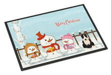 Load image into Gallery viewer, Merry Christmas Carolers Bull Terrier Black White Doormat - 24x36 Decorative Floor Mat – Indoor/Outdoor Rug with Artistic Flair BB2464JMAT