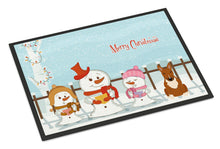 Load image into Gallery viewer, Merry Christmas Carolers Bull Terrier Red Doormat - 24x36 Decorative Floor Mat – Indoor/Outdoor Rug with Artistic Flair BB2465JMAT