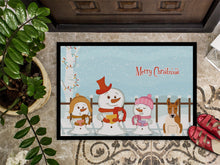 Load image into Gallery viewer, Merry Christmas Carolers Bull Terrier Red White Doormat - 24x36 Decorative Floor Mat – Indoor/Outdoor Rug with Artistic Flair BB2466JMAT