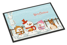 Load image into Gallery viewer, Merry Christmas Carolers Bull Terrier Red White Doormat - 24x36 Decorative Floor Mat – Indoor/Outdoor Rug with Artistic Flair BB2466JMAT