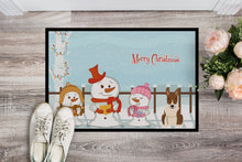 Load image into Gallery viewer, Merry Christmas Carolers Bull Terrier Brindle Doormat - 24x36 Decorative Floor Mat – Indoor/Outdoor Rug with Artistic Flair BB2468JMAT