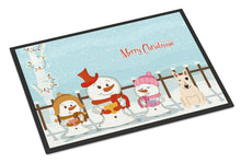 Load image into Gallery viewer, Merry Christmas Carolers Bull Terrier White Doormat - 24x36 Decorative Floor Mat – Indoor/Outdoor Rug with Artistic Flair BB2469JMAT