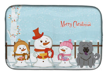Load image into Gallery viewer, Merry Christmas Carolers Chow Chow Blue Dish Drying Mat – Absorbent, Artistic Kitchen Essentials BB2470DDM