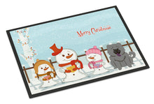 Load image into Gallery viewer, Merry Christmas Carolers Chow Chow Blue Doormat - 24x36 Decorative Floor Mat – Indoor/Outdoor Rug with Artistic Flair BB2470JMAT