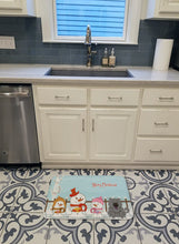 Load image into Gallery viewer, Merry Christmas Carolers Chow Chow Blue Machine Washable Memory Foam Mat BB2470RUG