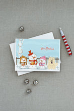 Load image into Gallery viewer, Merry Christmas Carolers Chow Chow White Greeting Cards -  Blank Note Cards – 8-Pack of Artist-Designed Cards with Envelopes