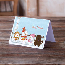 Load image into Gallery viewer, Merry Christmas Carolers Chow Chow Chocolate Greeting Cards -  Blank Note Cards – 8-Pack of Artist-Designed Cards with Envelopes