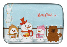 Load image into Gallery viewer, Merry Christmas Carolers Chow Chow Red Dish Drying Mat – Absorbent, Artistic Kitchen Essentials BB2473DDM