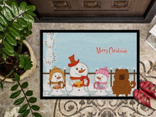 Load image into Gallery viewer, Merry Christmas Carolers Chow Chow Red Doormat - 24x36 Decorative Floor Mat – Indoor/Outdoor Rug with Artistic Flair BB2473JMAT