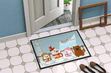 Load image into Gallery viewer, Merry Christmas Carolers Chow Chow Red Doormat - 24x36 Decorative Floor Mat – Indoor/Outdoor Rug with Artistic Flair BB2473JMAT