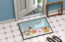 Load image into Gallery viewer, Merry Christmas Carolers Chow Chow Cream Doormat - 24x36 Decorative Floor Mat – Indoor/Outdoor Rug with Artistic Flair BB2475JMAT