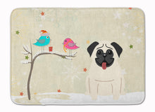 Load image into Gallery viewer, Christmas Presents between Friends Pug Cream Machine Washable Memory Foam Mat BB2476RUG