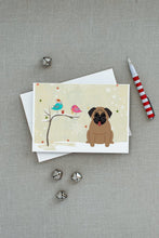Load image into Gallery viewer, Christmas Presents between Friends Pug - Brown Greeting Cards -  Blank Note Cards – 8-Pack of Artist-Designed Cards with Envelopes